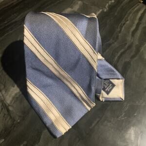 Breuer Tie Repp Tie Silk Tie Blue White Striped